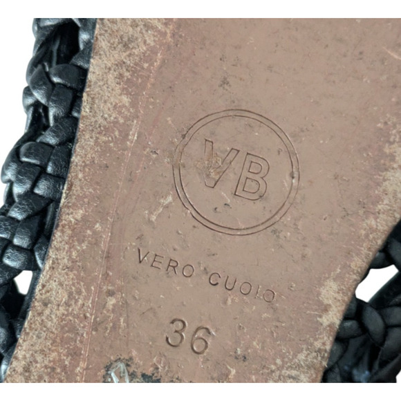 Veronica Beard Griffin Black Woven Leather Loafer Flats Size 36 US 6 Pointed Toe - Picture 2 of 10